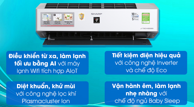 Máy lạnh Sharp Inverter Wifi 1 HP AH-XP10VXW - 2