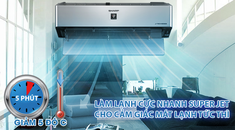 Super Jet - Máy lạnh Sharp Inverter Wifi 1 HP AH-XP10VXW