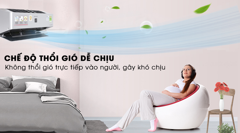 Chế độ Gentle Cool Air - Máy lạnh Sharp Inverter Wifi 11600 BTU AH-XP13VXW