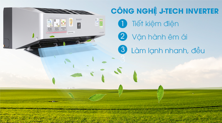 Công nghệ J-Tech Inverter - Máy lạnh Sharp Inverter Wifi 11600 BTU AH-XP13VXW