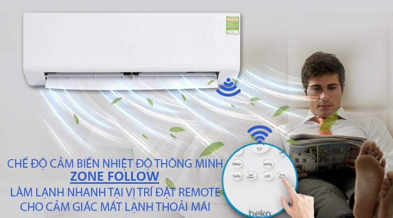 Zone Follow - Điều hòa Beko 8840 BTU RSSC09CV