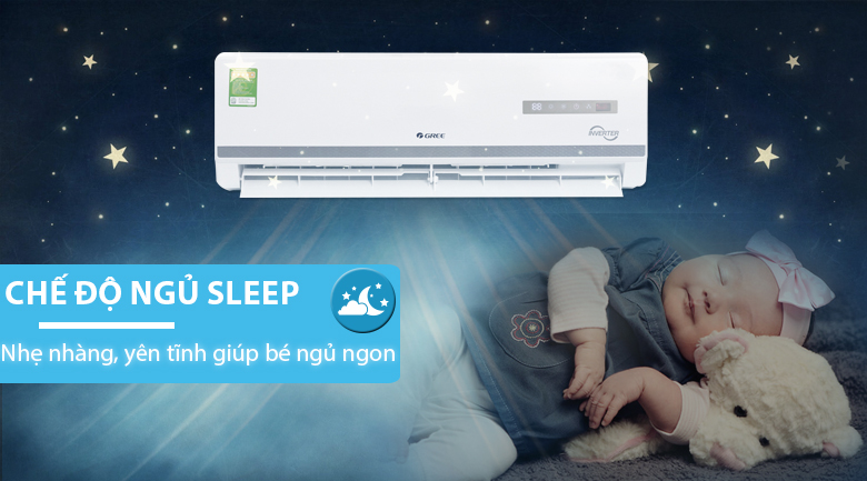 Chế độ ngủ Sleep - Điều hòa Gree Inverter 11500 BTU GWC12WA-K3DNB7I