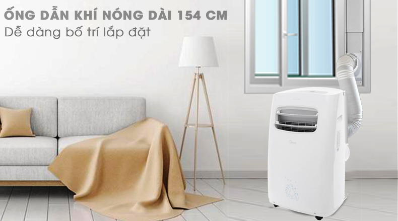 Ống dẫn khí nóng - Điều hòa di động mini Midea 12000 BTU MPPF-13CRN1