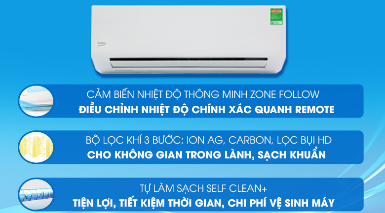 Máy lạnh Beko 1.5 HP RSSC12CV - 16
