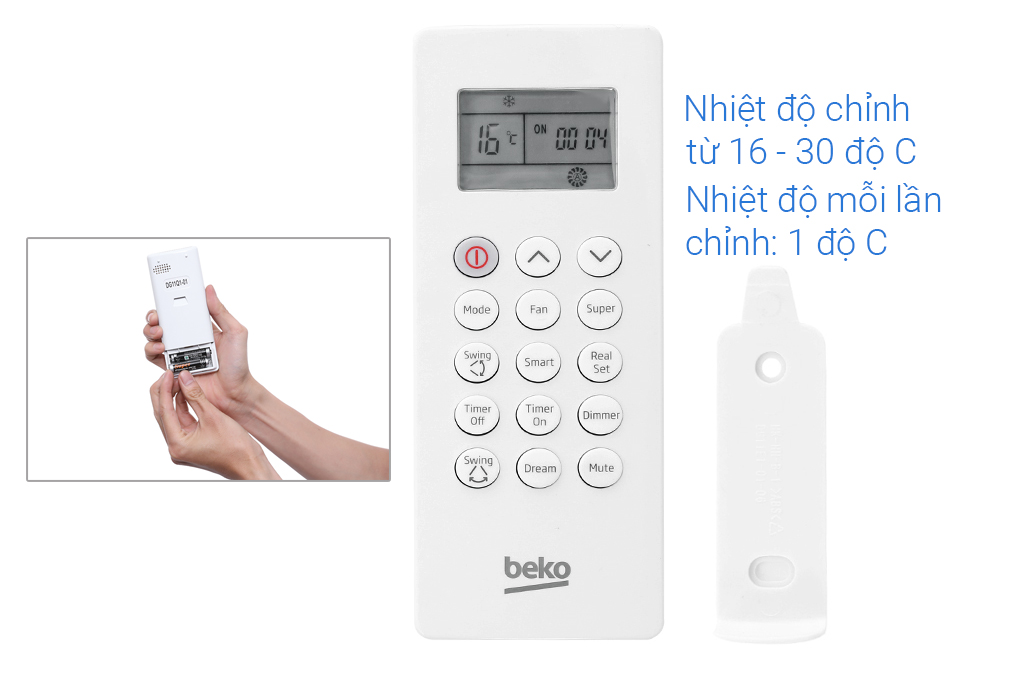 Máy lạnh Beko Inverter 1.5 HP RSVC13AV Màu Trắng