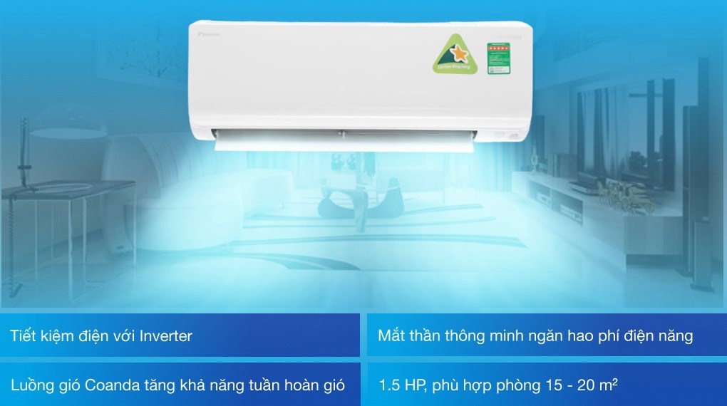 Máy lạnh Daikin Inverter 1.5 HP ATKC35TAVMV