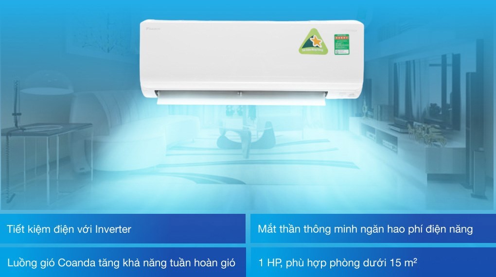 Máy lạnh Daikin Inverter 1.0 HP ATKC25TAVMV