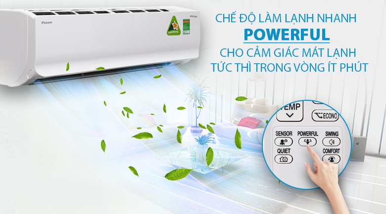 Làm lạnh nhanh - Điều hòa Daikin Inverter 17700 BTU FTKC50TVMV