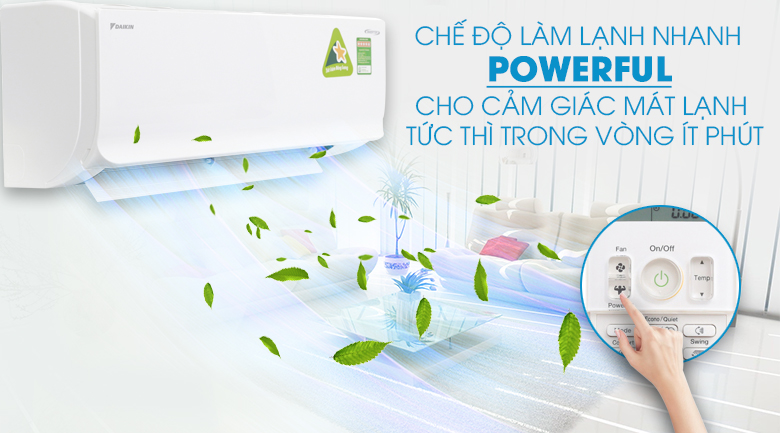 Chức năng Powerful - Máy lạnh Daikin Inverter 1 HP FTKM25SVMV