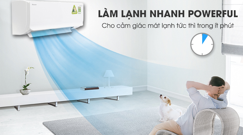 Chức năng Powerful - Máy lạnh Daikin Inverter 1.5 HP FTKM35SVMV