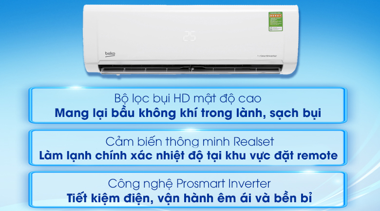 Máy lạnh Beko Inverter 1 HP RSVC09VY
