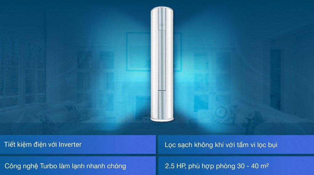 Máy lạnh tủ đứng Midea Inverter 2.5 HP MFYA-28CRFN1