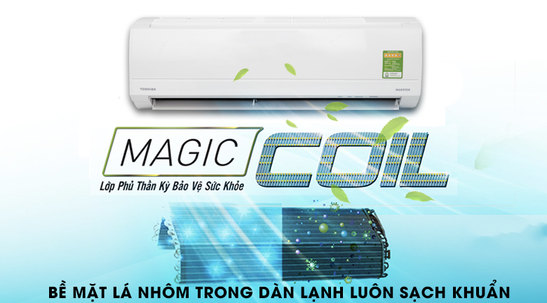 Dàn lạnh chống bám bẩn Magic Coil - Máy lạnh Toshiba Inverter 1 HP RAS-H10KKCVG-V