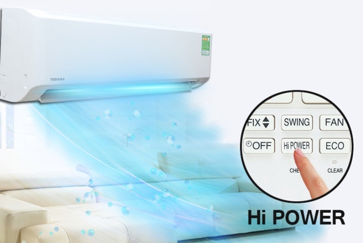 Làm lạnh nhanh HI Power - Máy lạnh Toshiba Inverter 1.5 HP RAS-H13FKCVG-V