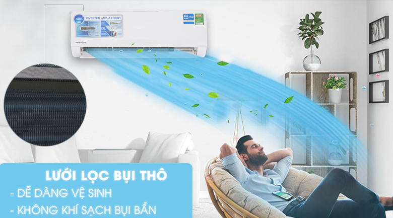 Máy lạnh Aqua Inverter 1.5 HP AQA-KCRV12F