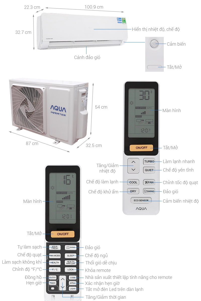 Máy lạnh Aqua Inverter 2 HP AQA-KCRV18F