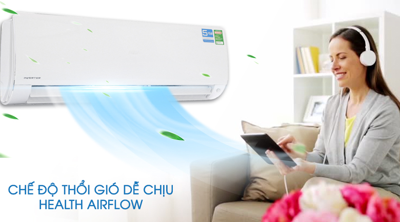 Chế độ gió Health Air - Máy lạnh Aqua Inverter 2 HP AQA-KCRV18F Chế độ gió Health Air - Máy lạnh Aqua Inverter 2 HP AQA-KCRV18F