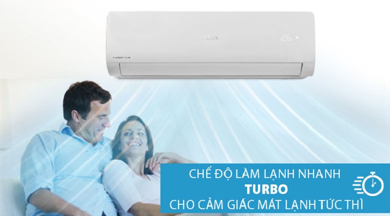 Làm lạnh nhanh Turbo - Máy lạnh Aqua Inverter 1 HP AQA-KCRV9WJB Làm lạnh nhanh Turbo - Máy lạnh Aqua Inverter 1 HP AQA-KCRV9WJB