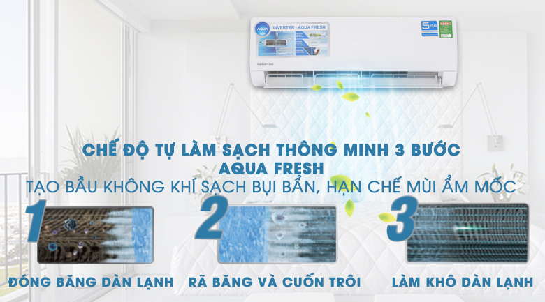 Công nghệ AQUA FRESH - Máy lạnh Aqua Inverter 1.5 HP AQA-KCRV12WJB