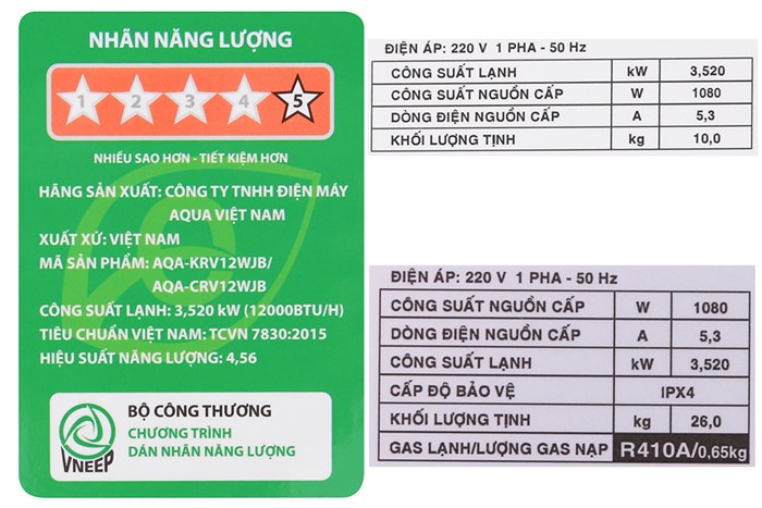 Điều hòa Aqua Inverter 12000 BTU AQA-KCRV12WJB