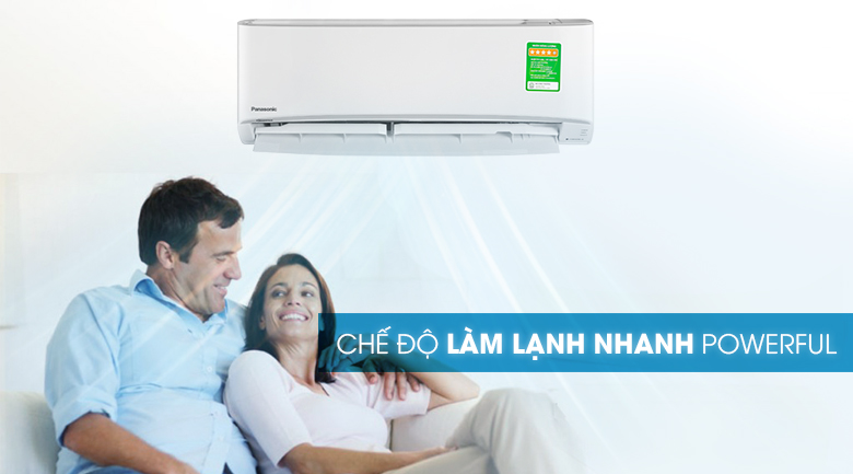 Chế độ làm lạnh nhanh Powerful - Điều hòa 2 chiều Panasonic 11900Btu CU/CS-YZ12UKH-8