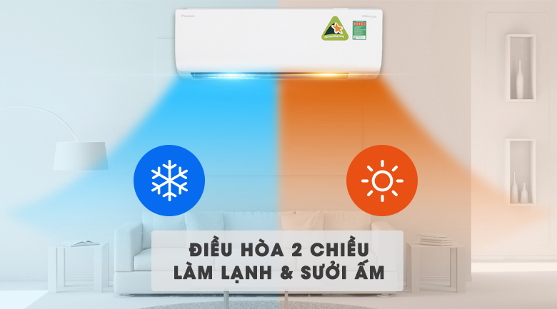 Điều hòa 2 chiều Daikin Inverter 8500 BTU FTHF25RAVMV