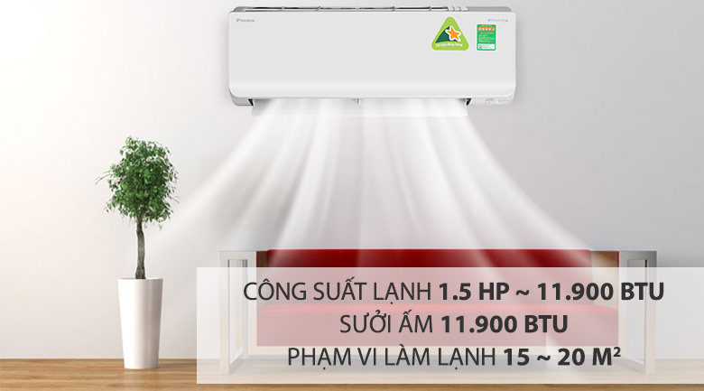 Điều hòa 2 chiều Daikin Inverter 11900 BTU FTHF35RAVMV