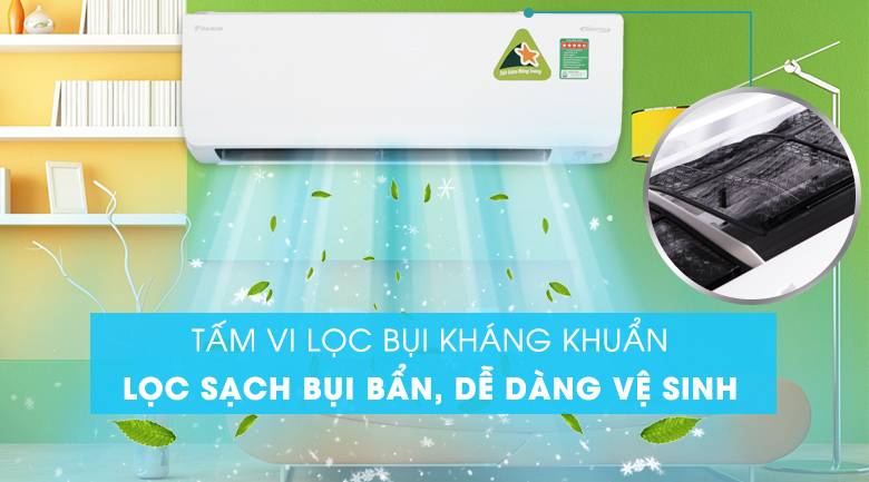 Tấm vi lọc bụi - Điều hòa 2 chiều Daikin Inverter 11900 BTU FTHF35RAVMV