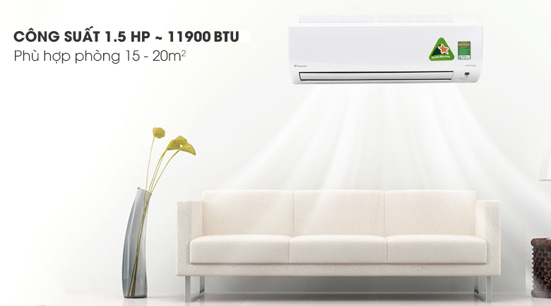 Công suất 11.900 BTU - Điều hòa 2 chiều Daikin Inverter 11900 BTU FTHF35RAVMV