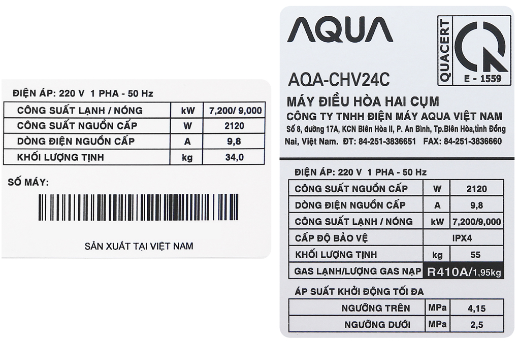 Máy lạnh tủ đứng 2 chiều Aqua Inverter 2.5 HP AQA-FCHV24C Màu Trắng