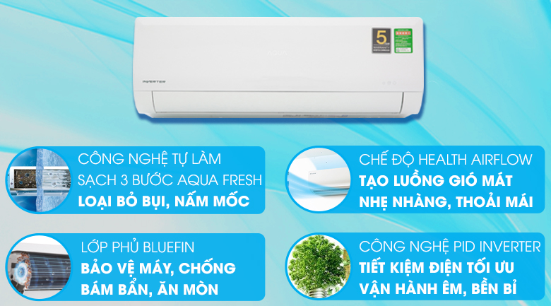 Máy lạnh Aqua Inverter 1HP AQA-KCRV9WNZ - 18