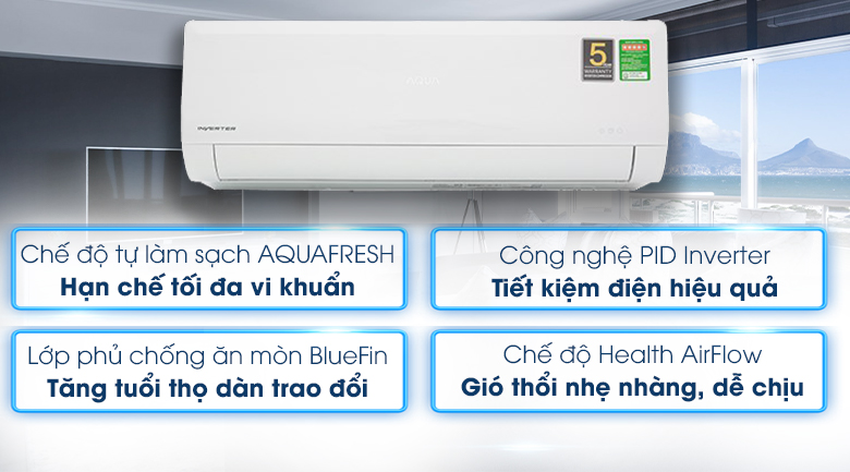 Máy lạnh Aqua Inverter 1.5 HP AQA-KCRV12WNZ - 4