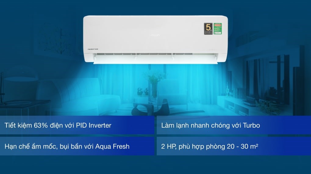Máy lạnh Aqua AQA-KCRV18WNZ giá rẻ, chính hãng