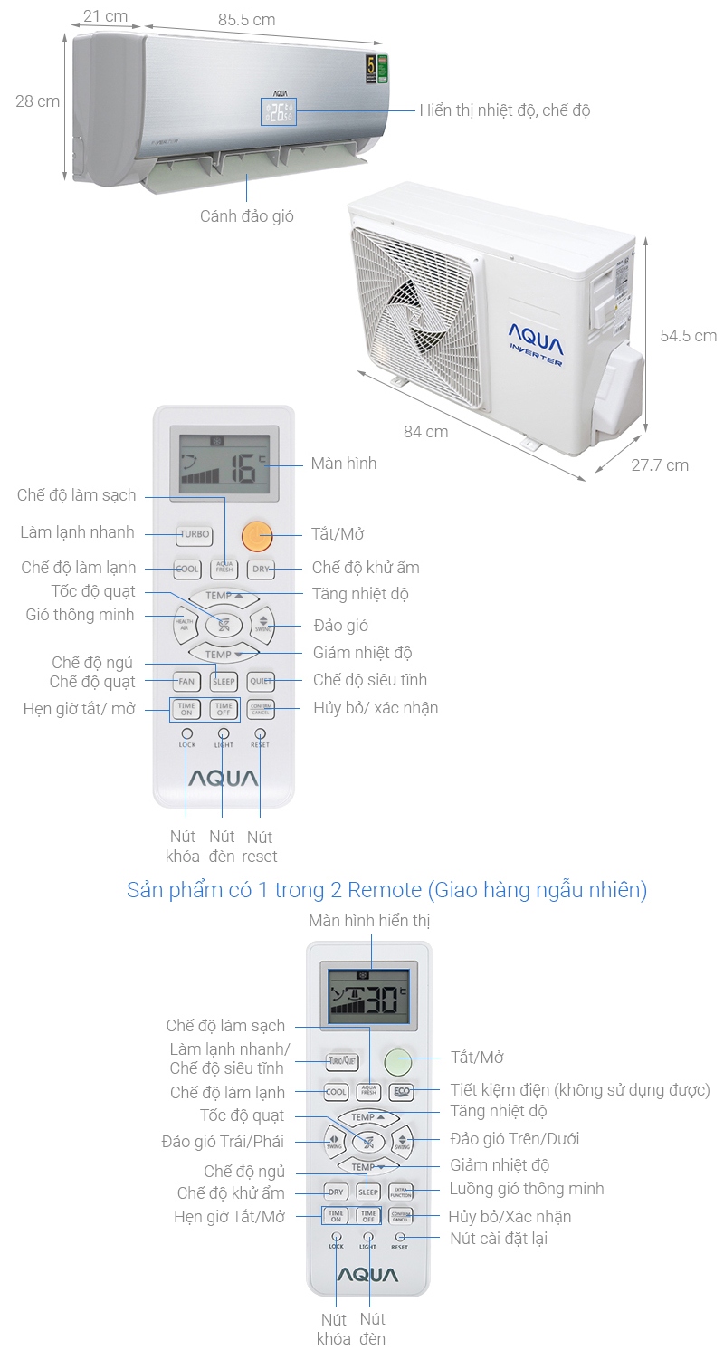 Điều hòa Aqua Inverter 1 HP AQA-KCRV10NB