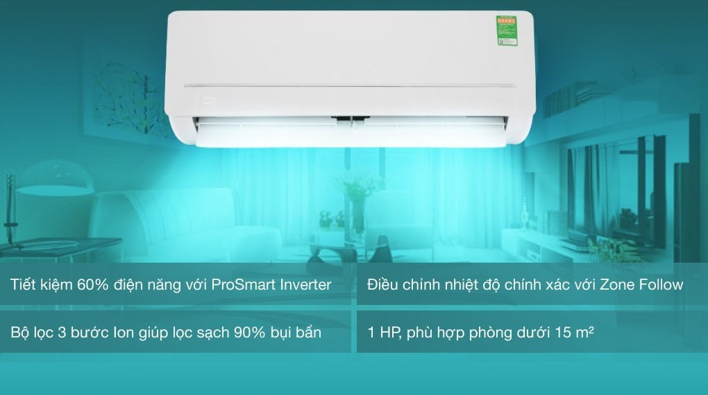 Máy lạnh Beko Inverter 1 HP RSVC09VS