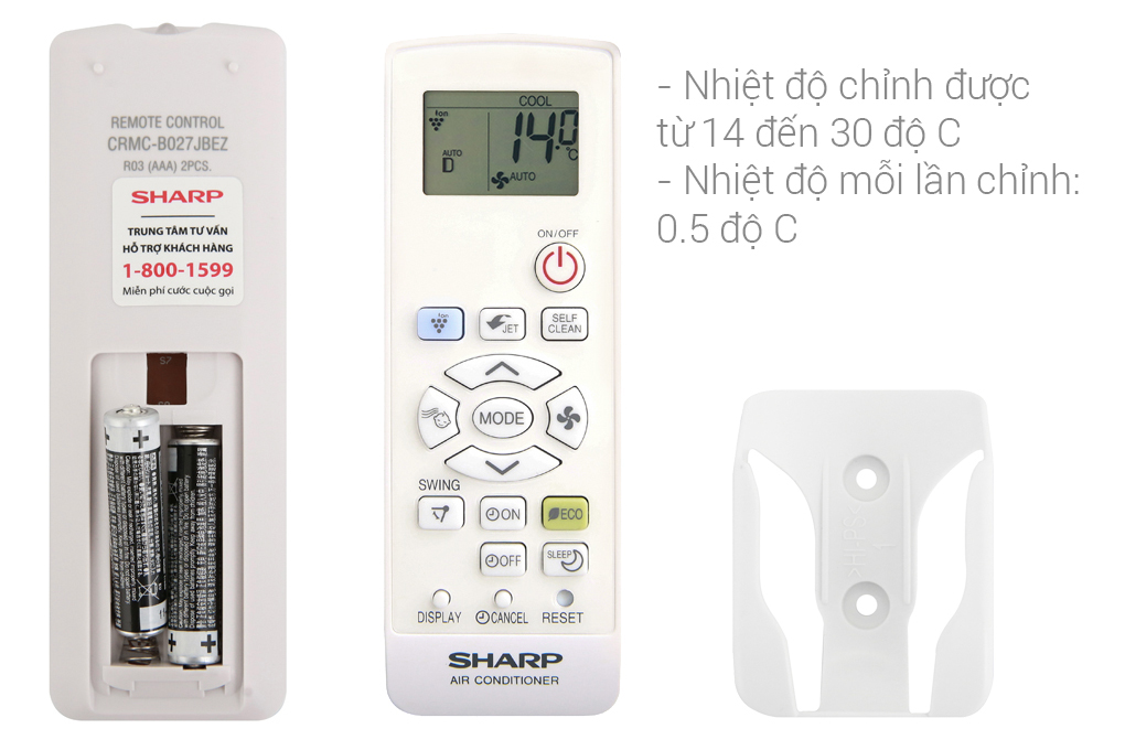 Máy lạnh Sharp Inverter 1.5 HP AH-XP13WMW Màu Trắng