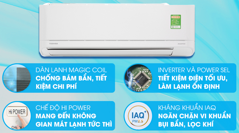 Máy lạnh Toshiba Inverter 1 HP RAS-H10XKCVG-V