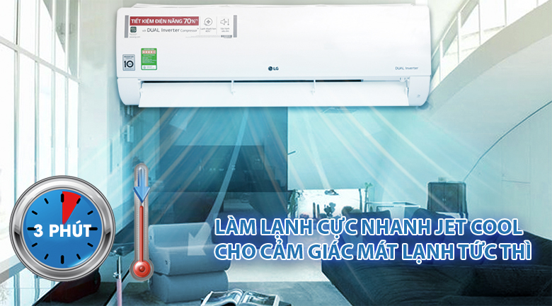 Làm lạnh nhanh - Máy lạnh LG Inverter 1.5 HP V13APH