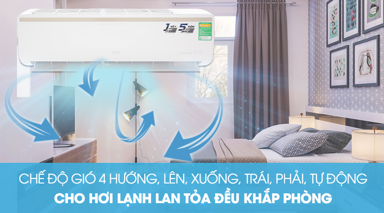 Đảo gió 3D - Máy lạnh TCL Inverter 1 HP TAC-10CSI/KE88N