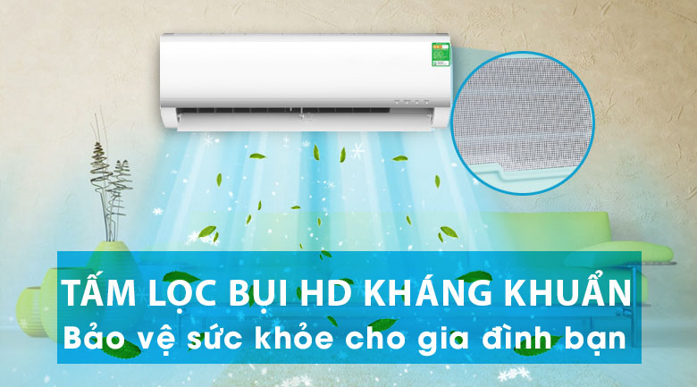 Bộ lọc bụi HD - Điều hòa Midea 9000 BTU MSAF-10CRN8 