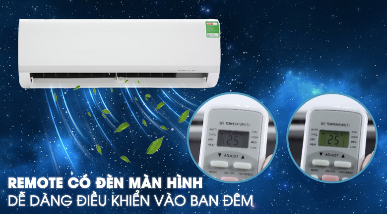 Máy lạnh Midea 1 HP MSAF-10CRN8 - Remote có đèn màn hình