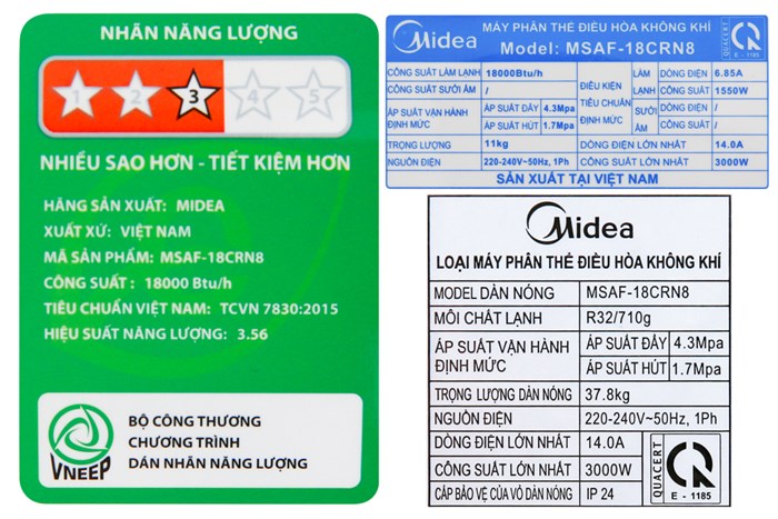 Máy lạnh Midea 2 HP MSAF-18CRN8 Màu Trắng