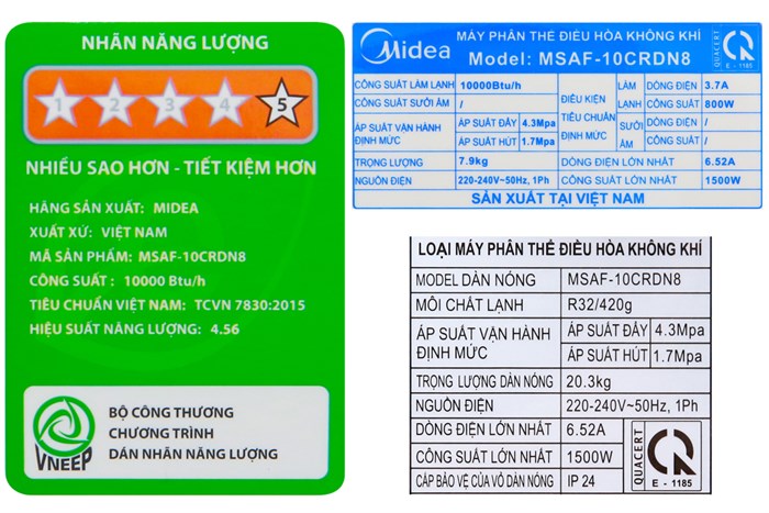 Máy lạnh Midea Inverter 1 HP MSAF-10CRDN8 Màu Trắng