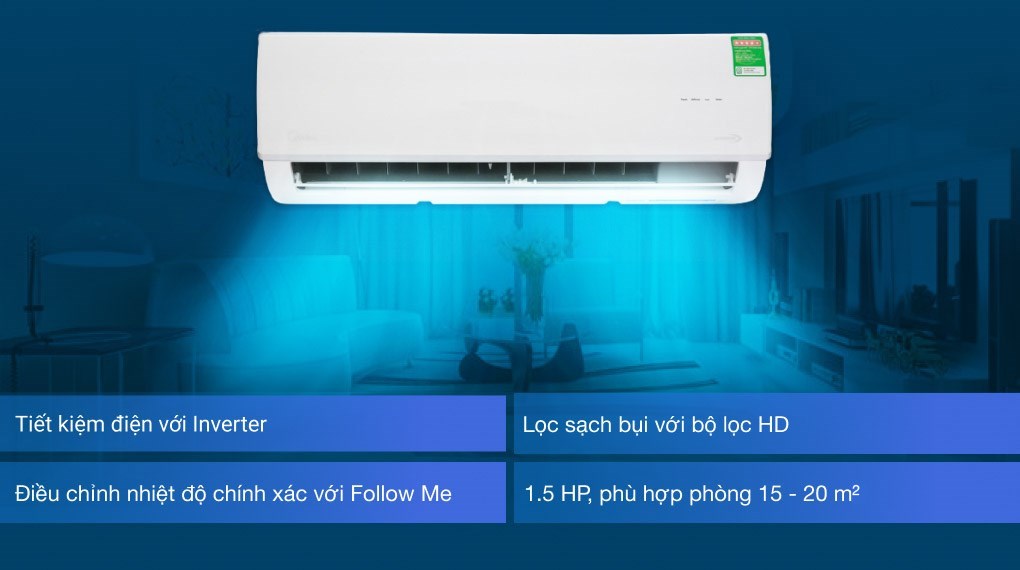 Máy lạnh Midea Inverter 1.5 HP MSAF-13CRDN8