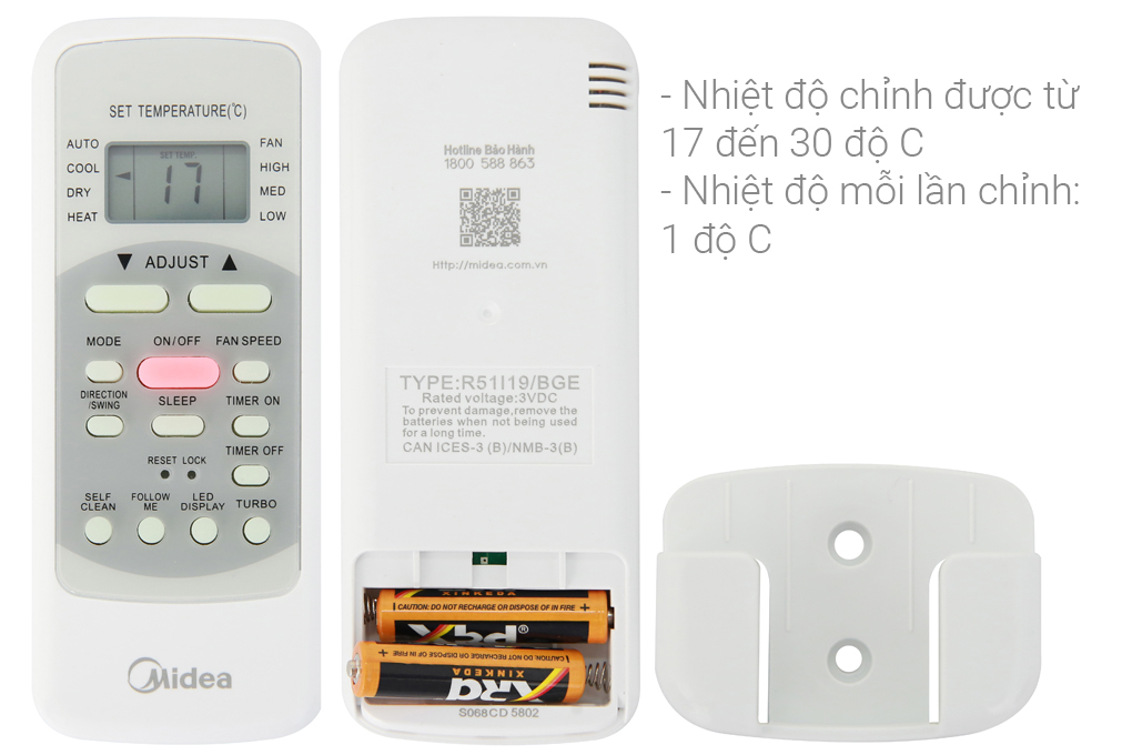 Máy lạnh Midea Inverter 1.5 HP MSAF-13CRDN8 Màu Trắng