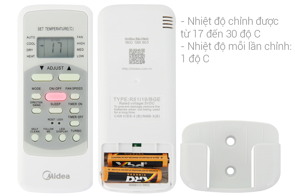 Máy lạnh Midea Inverter 2 HP MSAF-18CRDN8 Màu Trắng