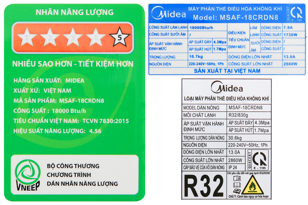 Máy lạnh Midea Inverter 2 HP MSAF-18CRDN8 Màu Trắng