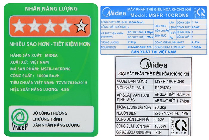 Máy lạnh Midea Inverter 1 HP MSFR-10CRDN8 Màu Trắng