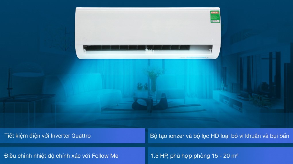 Máy lạnh Midea Inverter 1.5 HP MSFR-13CRDN8