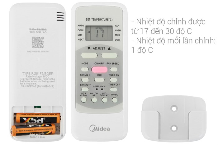 Máy lạnh Midea Inverter 1 HP MSAB-10CRDN8 Màu Trắng